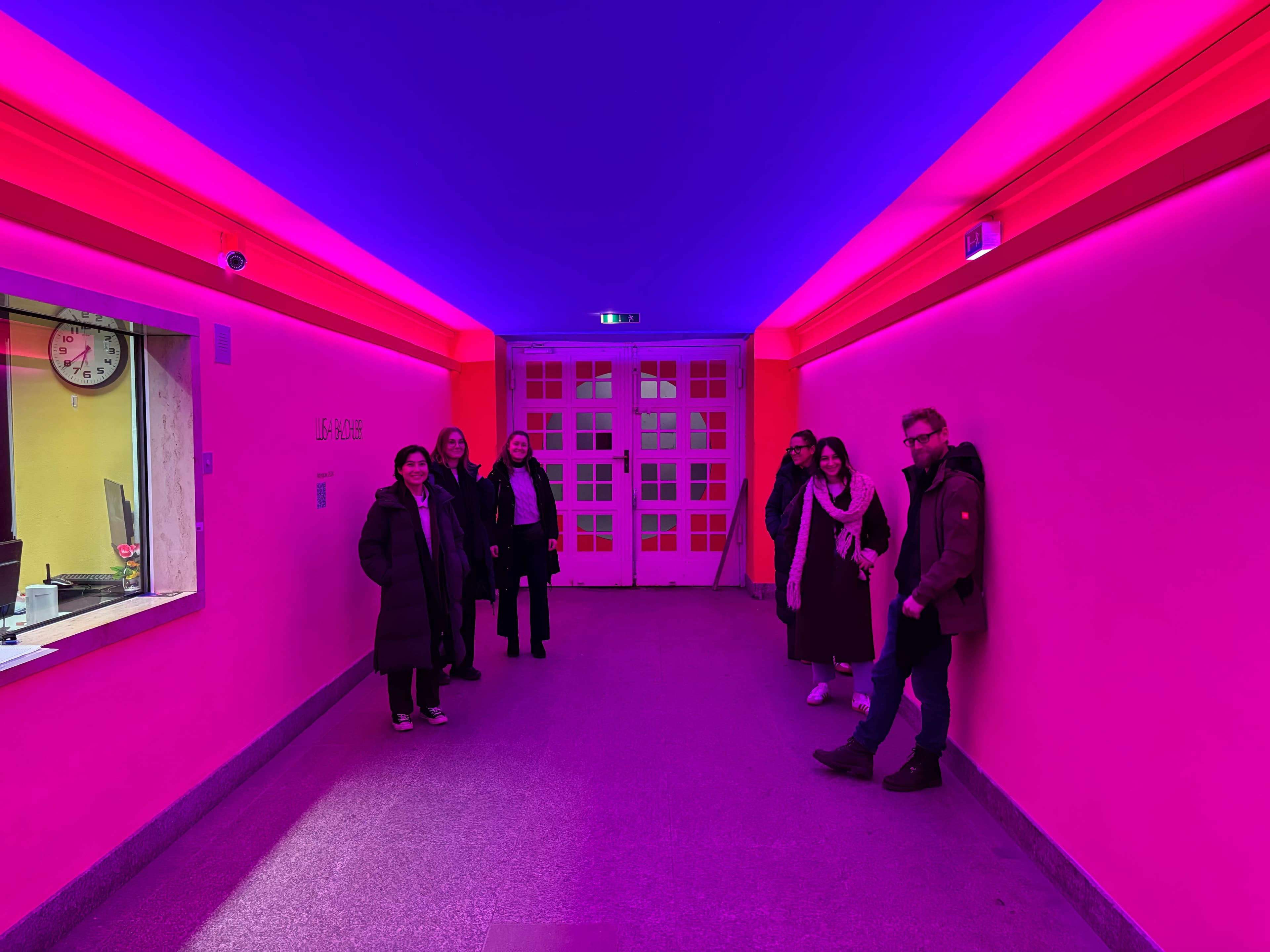 GLEE team in the pink corridor