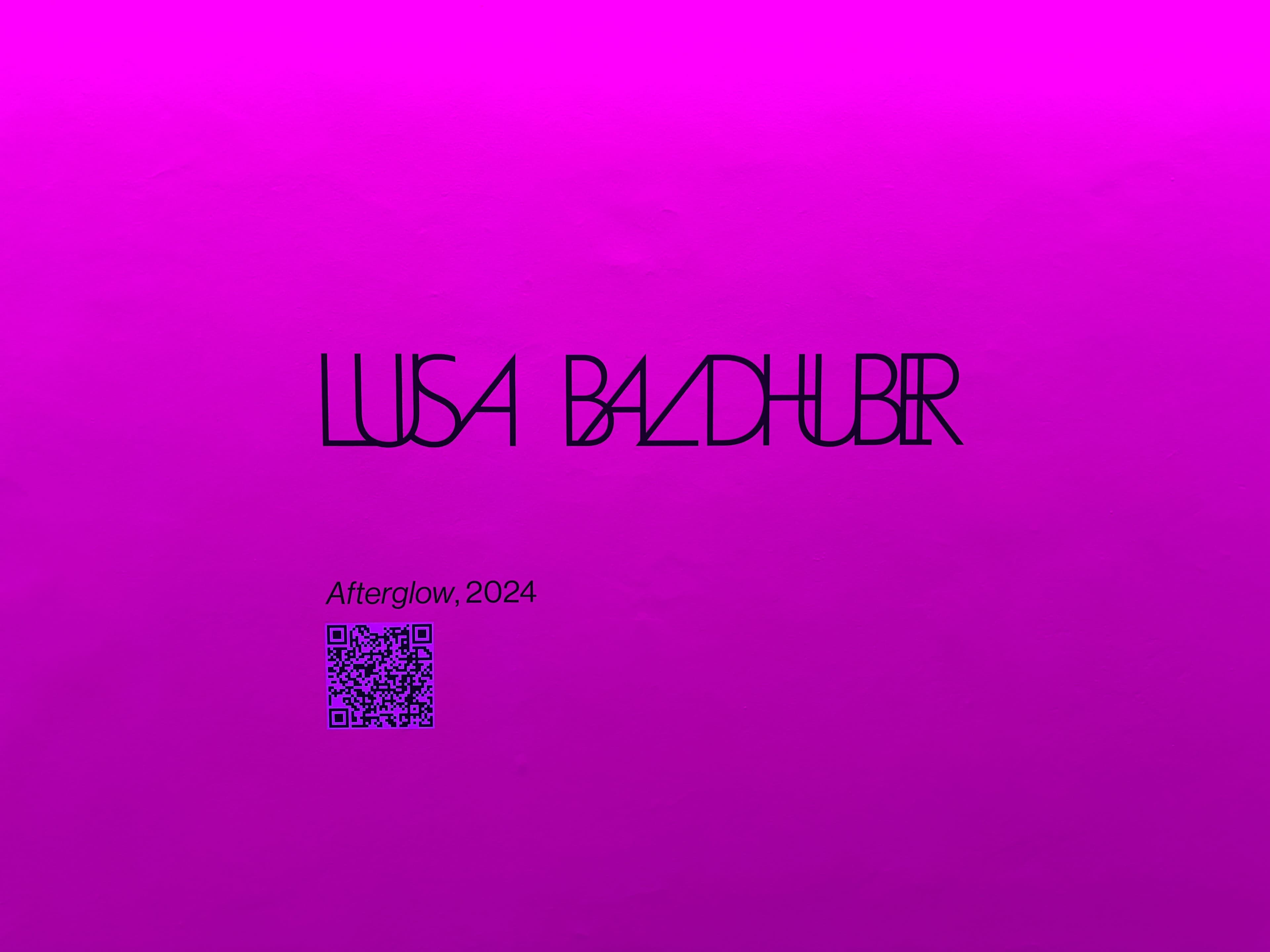 Luisa Baldinucci Afterglow exhibition sign